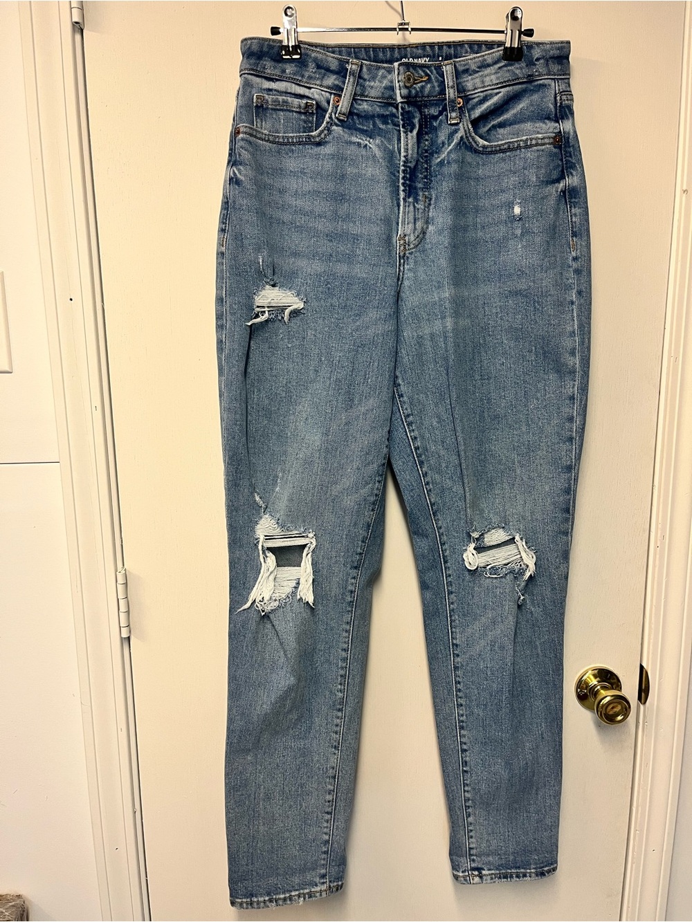 Old Navy High Rise Curvy O.G. Straight Jeans Size 8 Tall Distressed
